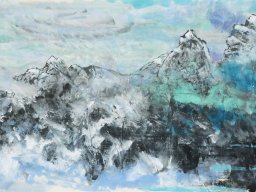 S015 夏雨墨---皚皚皎如白雪 69x138cm 水墨 2004